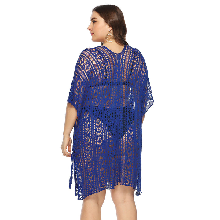 Women's airy crochet beach cover-up with elegant V-neck Mune Fashion