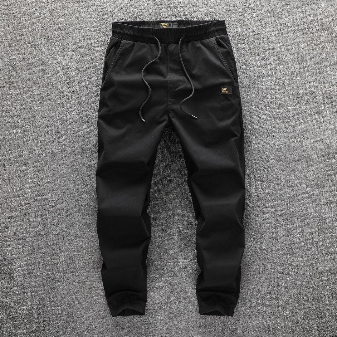Men's cargo pants in camouflage look with elastic waistband and drawstring Mune Fashion