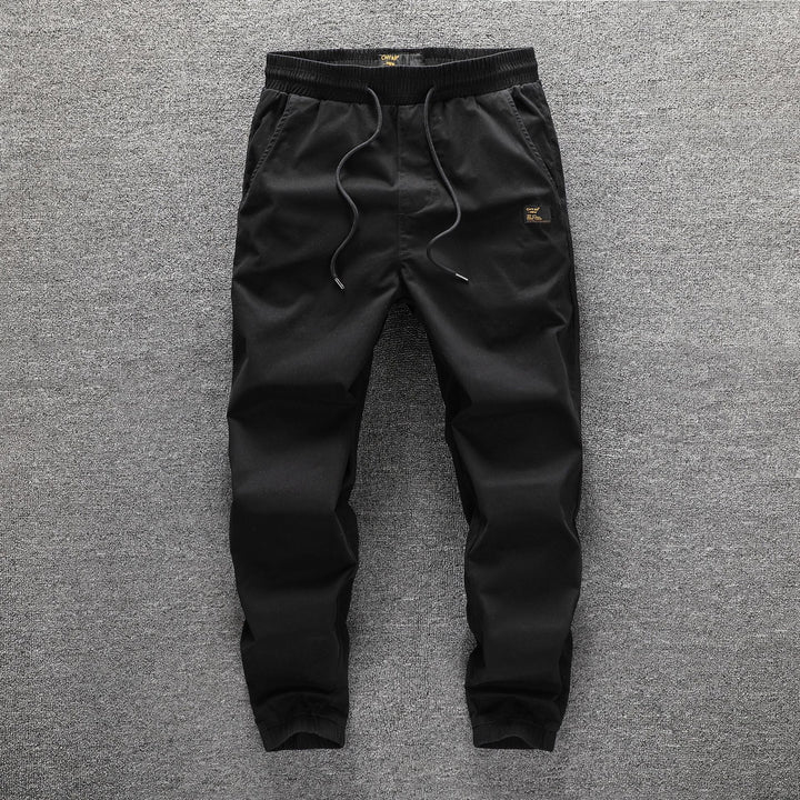 Men's cargo pants in camouflage look with elastic waistband and drawstring Mune Fashion