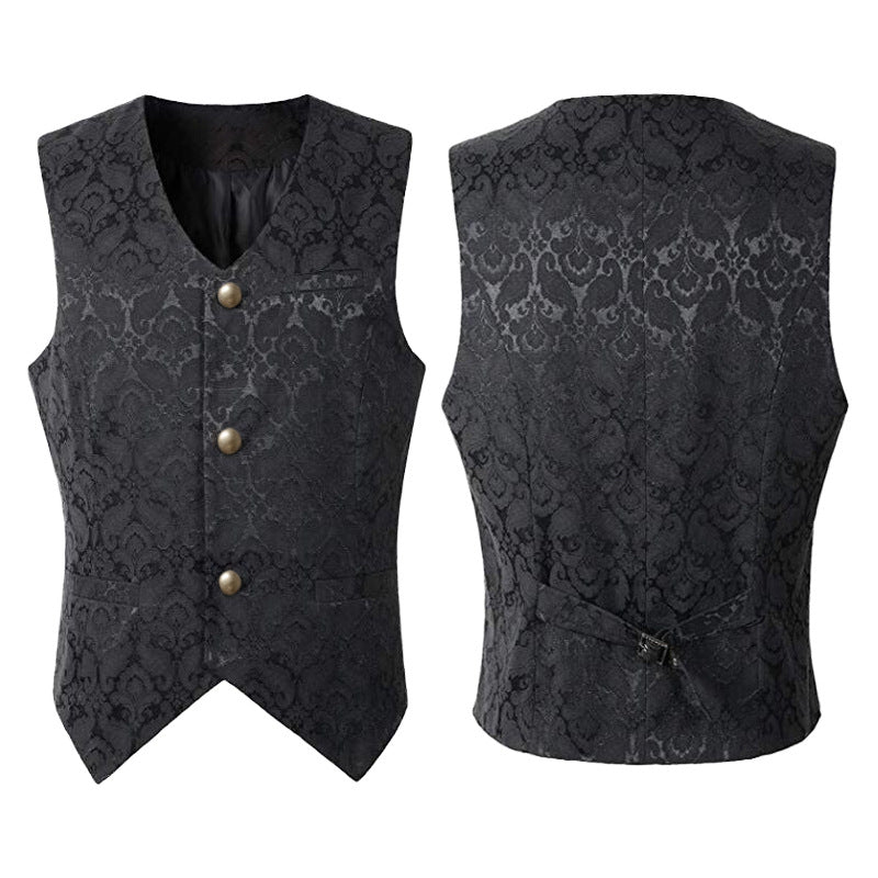 Men's sleeveless vintage linen shirt with chest lacing and stand-up collar Mune Fashion
