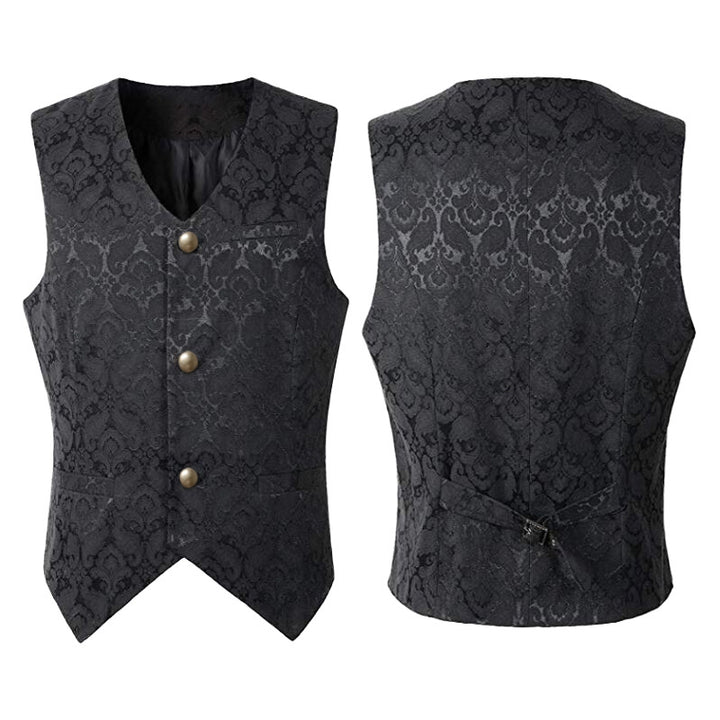 Men's sleeveless vintage linen shirt with chest lacing and stand-up collar Mune Fashion