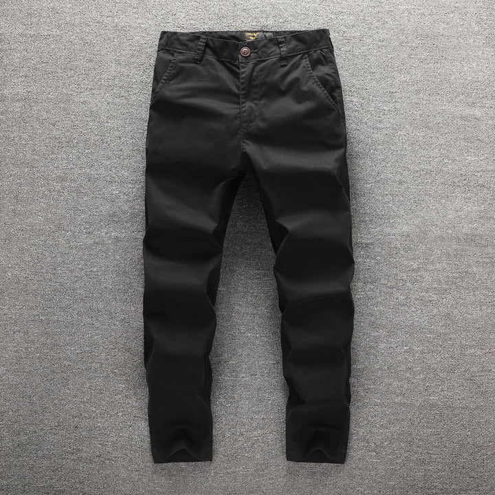 Men's twill pants in camouflage pattern with straight cut and belt loops Mune Fashion