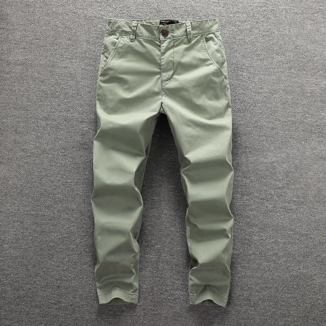 Men's twill pants in camouflage pattern with straight cut and belt loops Mune Fashion