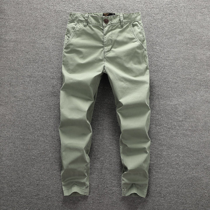 Men's twill pants in camouflage pattern with straight cut and belt loops Mune Fashion