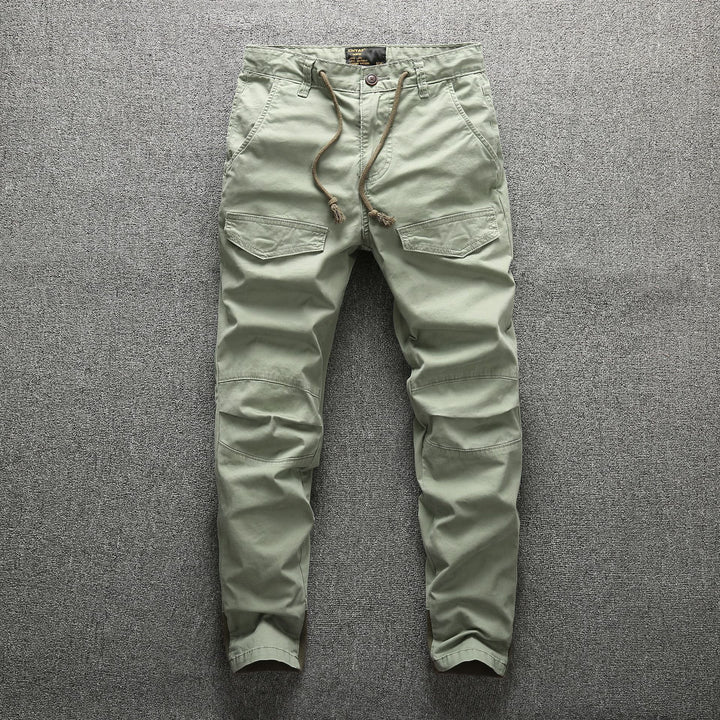 Men's Cargo Joggers with Drawstring, Knee Inserts and Flap Pockets Mune Fashion