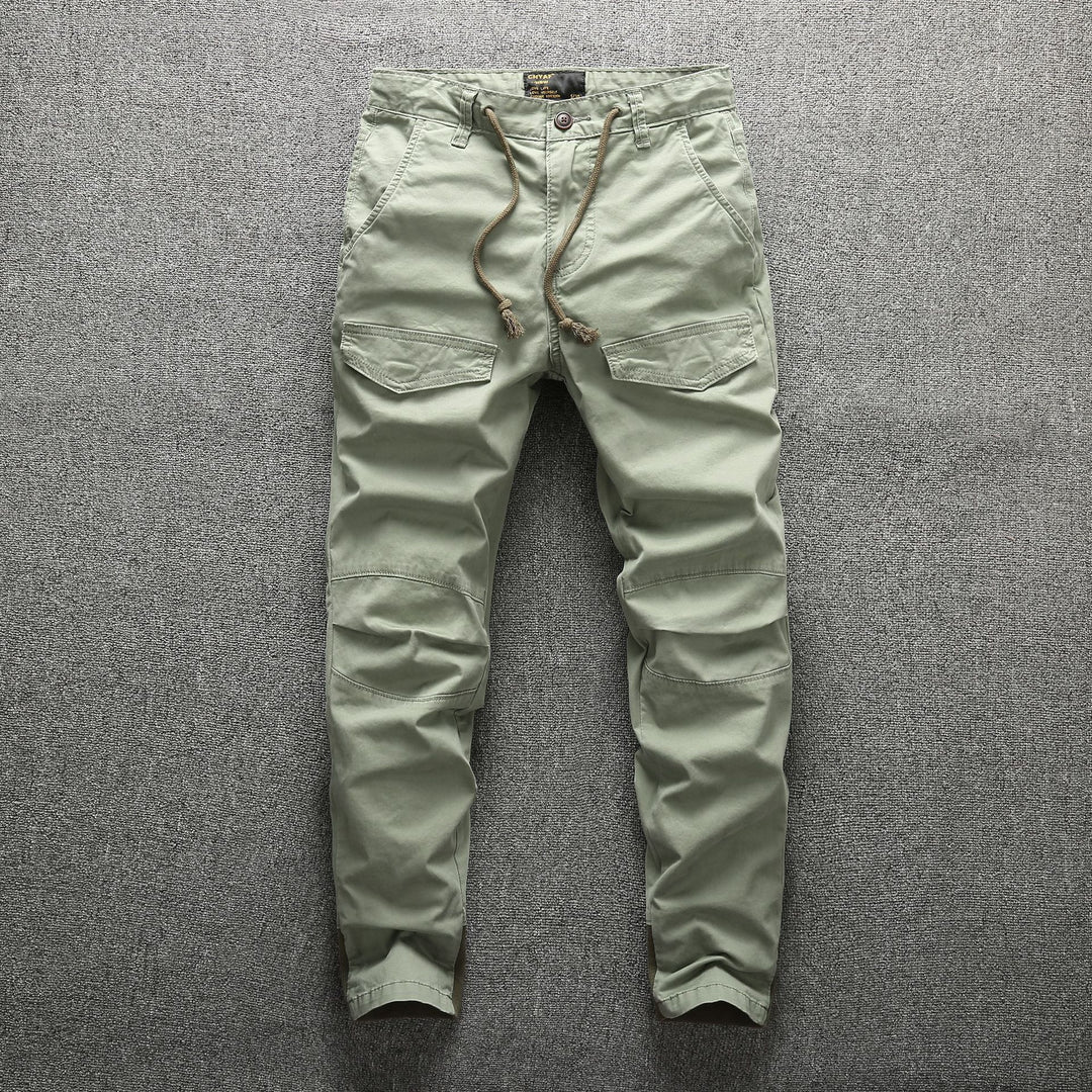 Men's Slim-Fit Utility Jogger with Drawstring Knee Panels and Applied Flap Pockets Mune Fashion