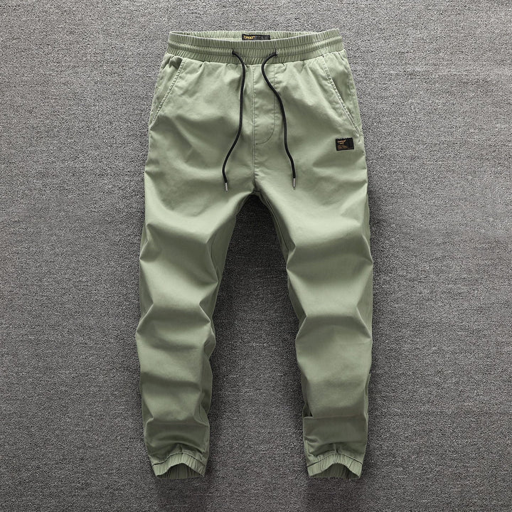 Men's cargo pants in camouflage look with elastic waistband and drawstring Mune Fashion