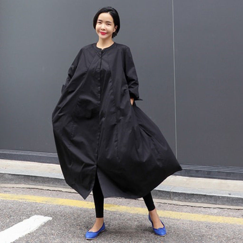 Women’s Oversize Shirt Dress with Boxy A-Line, Hidden Button Placket and Side Pockets Mune Fashion
