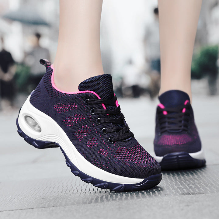 Women's breathable knitted sneakers with air cushion and platform sole Mune Fashion