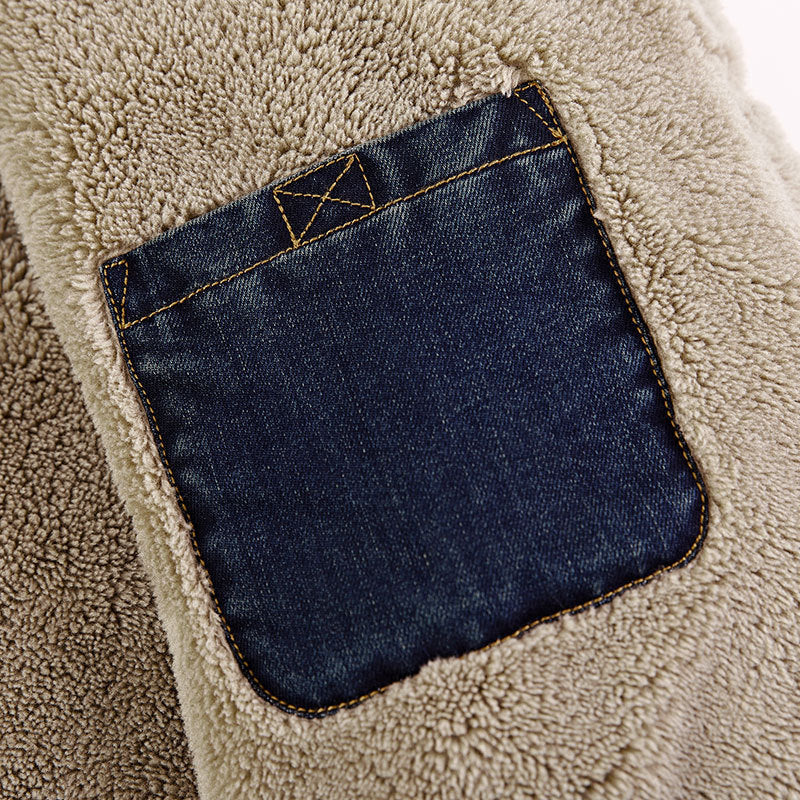 Men's Fashionable Denim Jacket with Teddy Lining Mune Fashion
