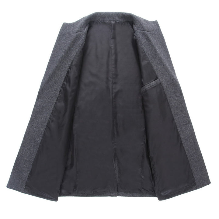 Men's slim cut longline coat made of wool blend with minimalist button placket Mune Fashion