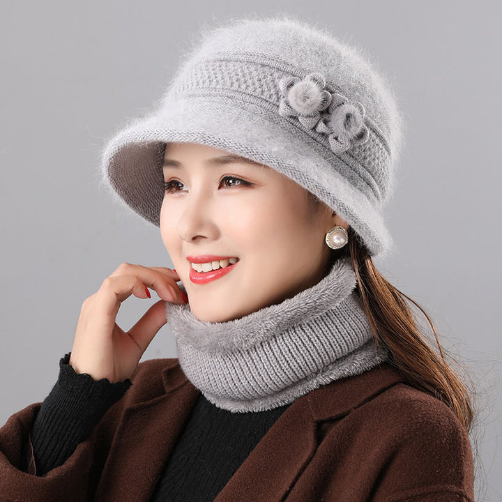 Women's Bell Hat and Scarf Set, warm, for Autumn and Winter