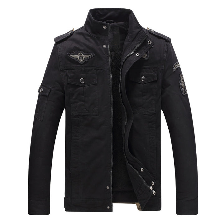 Men's military-inspired field jacket with teddy lining and multifunction pockets Mune Fashion