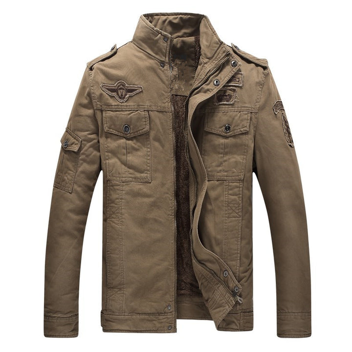 Men's military-inspired field jacket with teddy lining and multifunction pockets Mune Fashion