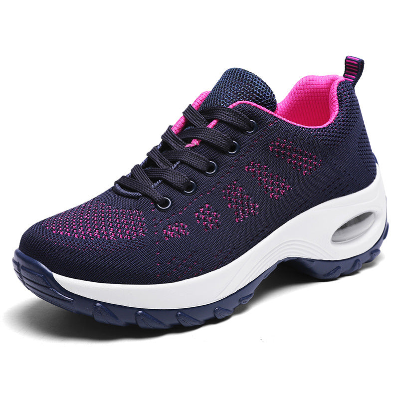 Women's breathable knitted sneakers with air cushion and platform sole Mune Fashion