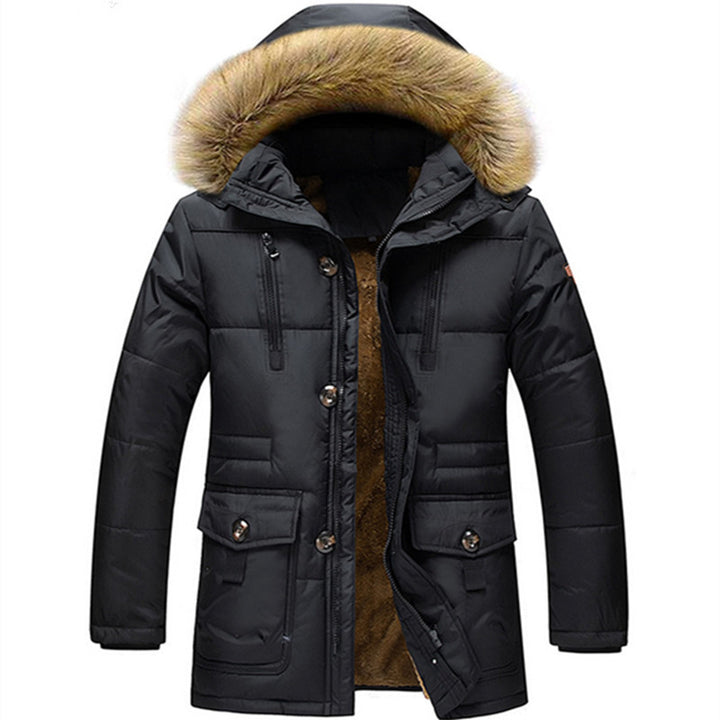 Men's windproof quilted parka with removable faux fur hood and thermal insulation Mune Fashion