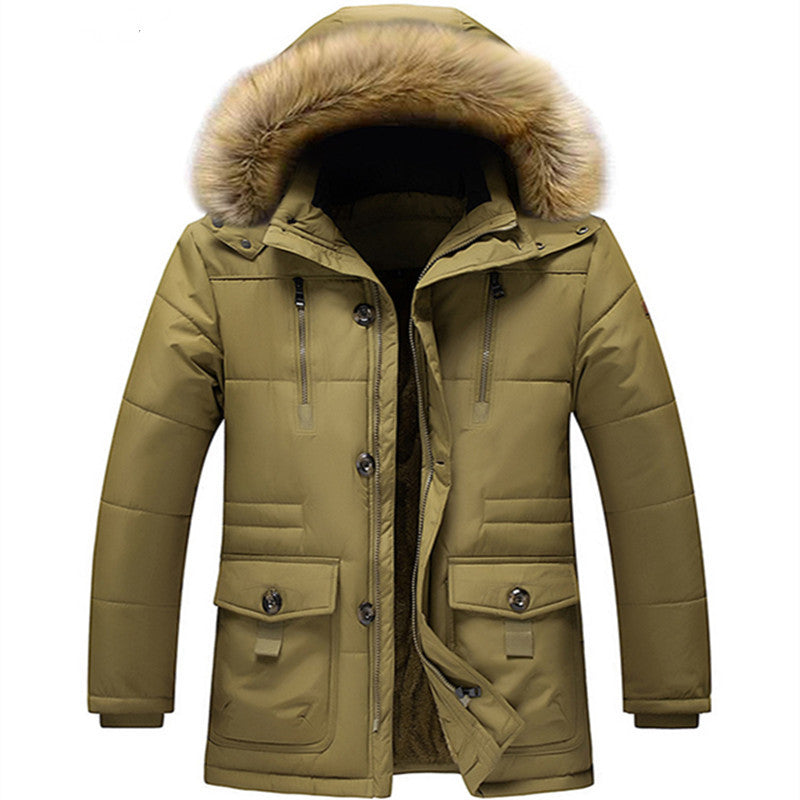 Men's windproof quilted parka with removable faux fur hood and thermal insulation Mune Fashion