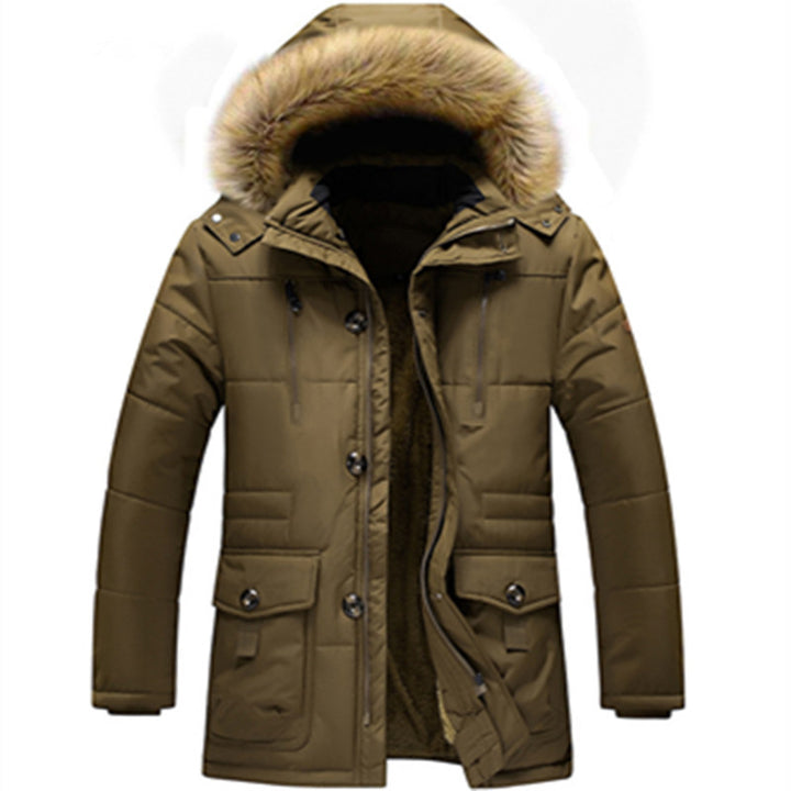 Men's windproof quilted parka with removable faux fur hood and thermal insulation Mune Fashion