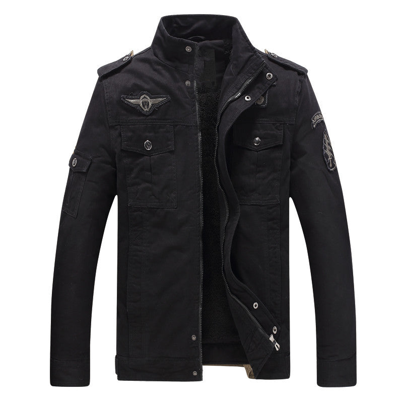 Men's military-inspired field jacket with teddy lining and multifunction pockets Mune Fashion