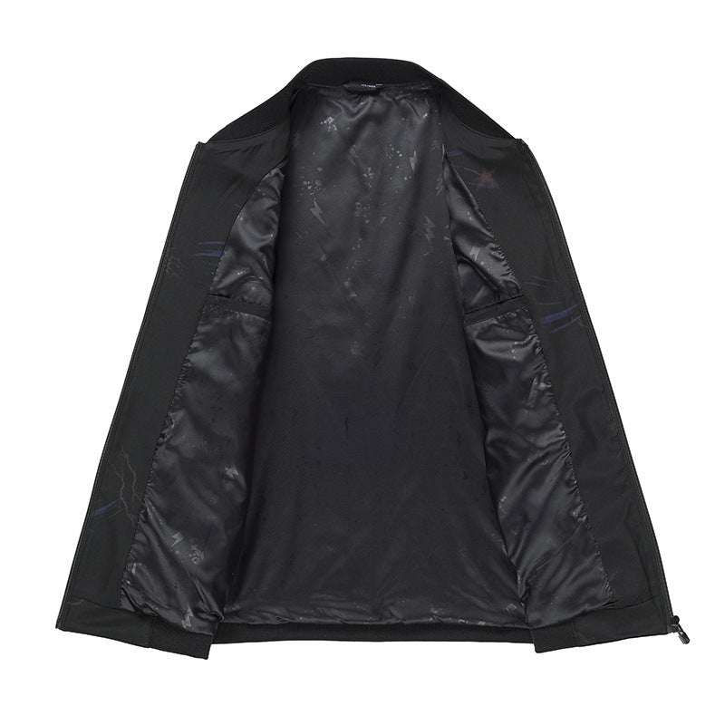 Men's patterned lightweight bomber jacket with ribbed cuffs and water-repellent zippers Mune Fashion