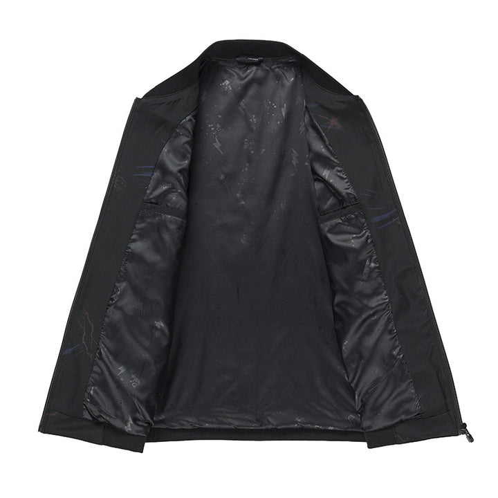 Men's patterned lightweight bomber jacket with ribbed cuffs and water-repellent zippers Mune Fashion