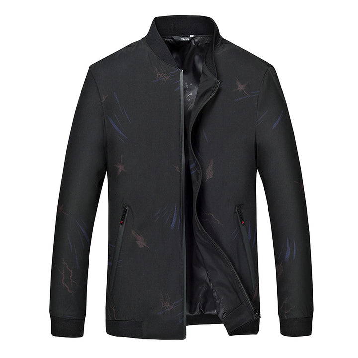 Men's patterned lightweight bomber jacket with ribbed cuffs and water-repellent zippers Mune Fashion