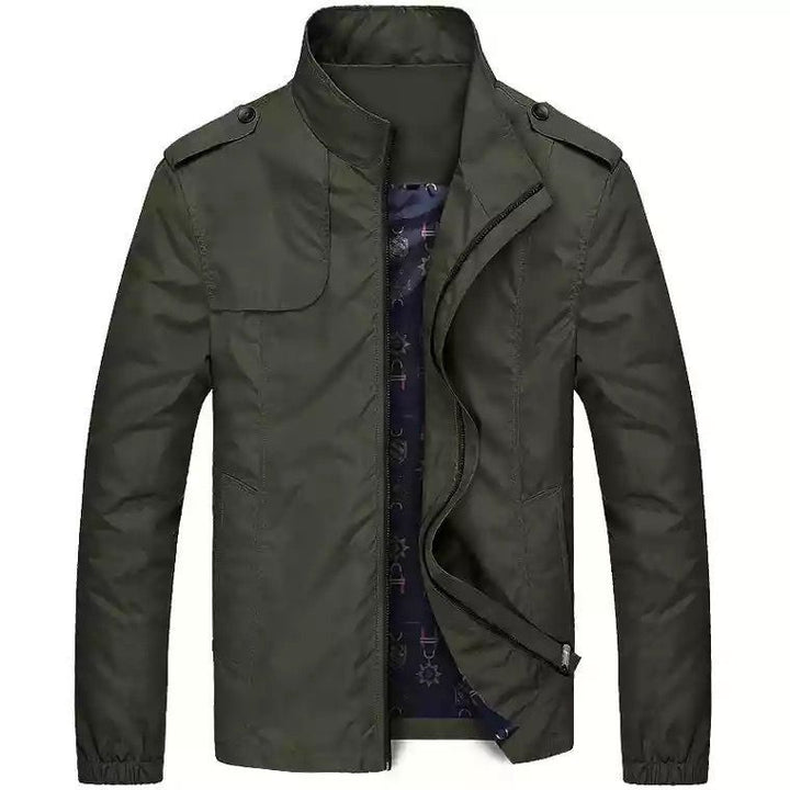 Men's Lightweight Field Blouson in Slim Fit with Stand-Up Collar and Shoulder Flaps Mune Fashion