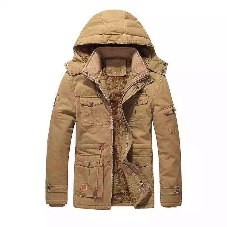 Men's Field Parka with Teddy Lining, Hood and Multi-Purpose Pockets Mune Fashion