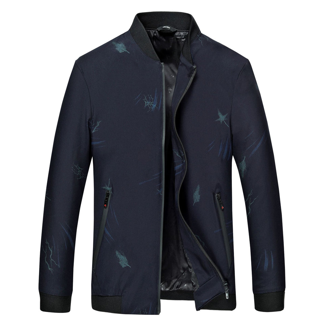 Men's patterned lightweight bomber jacket with ribbed cuffs and water-repellent zippers Mune Fashion