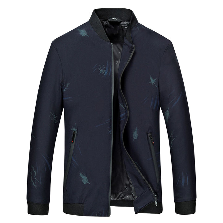 Men's patterned lightweight bomber jacket with ribbed cuffs and water-repellent zippers Mune Fashion