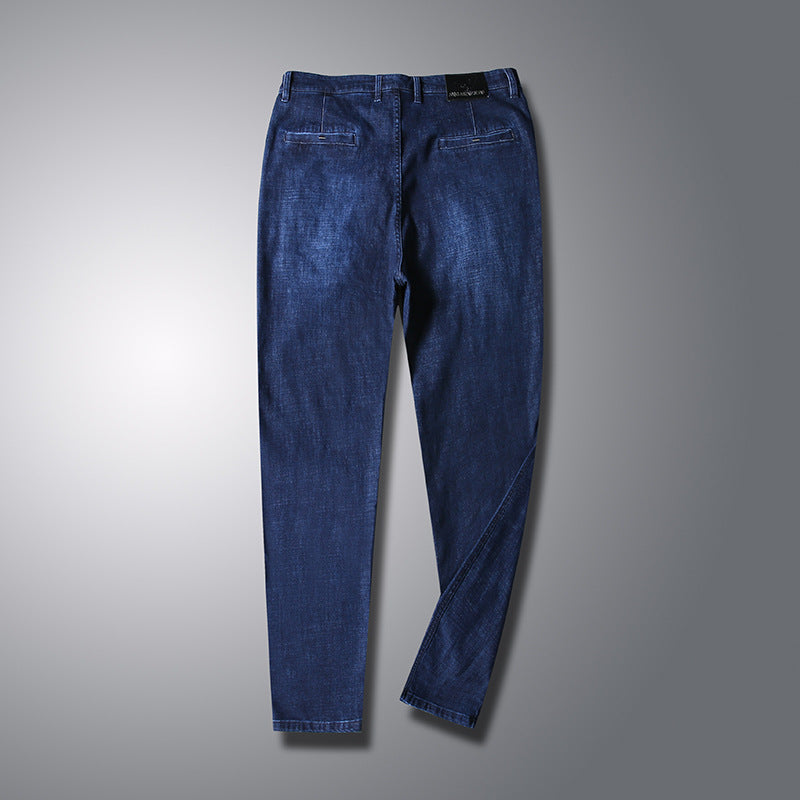 Men's Slim-Tapered Denim-Chino with Elastic Waistband and Side Pockets Mune Fashion