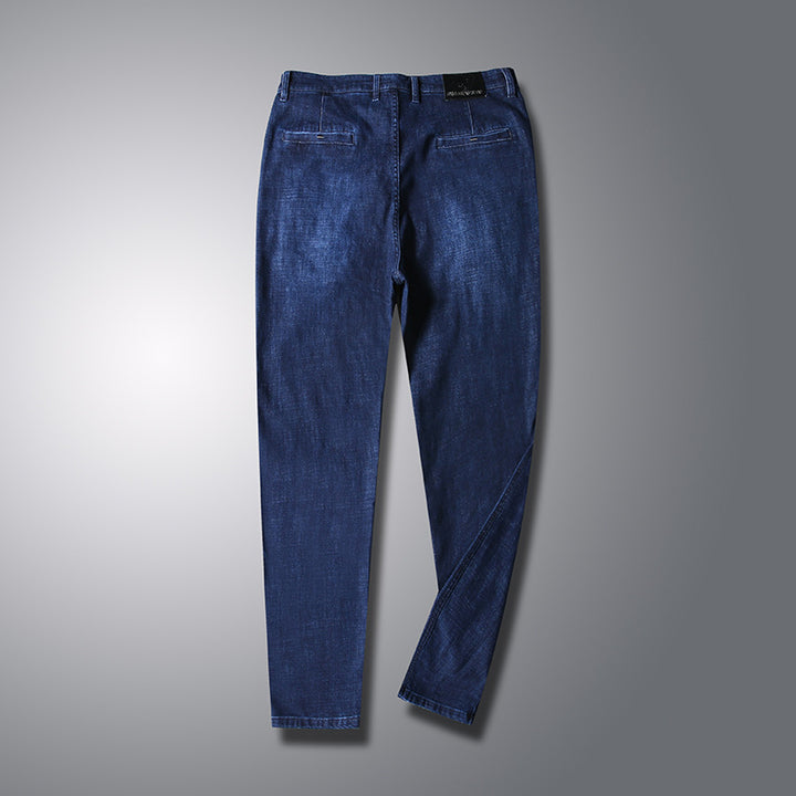 Men's Slim-Tapered Denim-Chino with Elastic Waistband and Side Pockets Mune Fashion