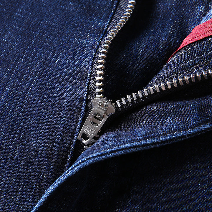 Men's Slim-Tapered Denim-Chino with Elastic Waistband and Side Pockets Mune Fashion