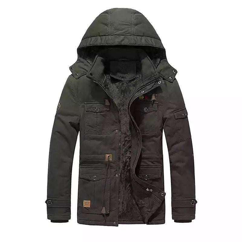 Men's Field Parka with Teddy Lining, Hood and Multi-Purpose Pockets Mune Fashion