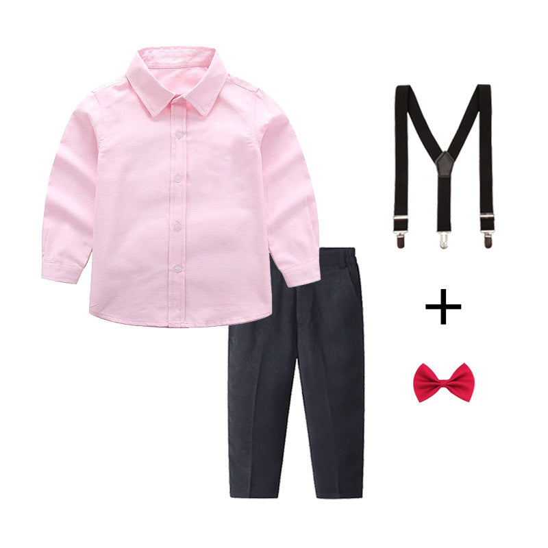 Women's elegant cotton shirt with stylish trousers and suspenders Mune Fashion