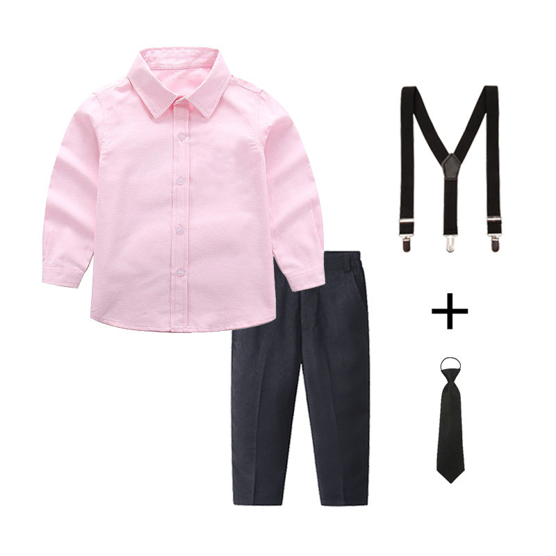 Women's elegant cotton shirt with stylish trousers and suspenders Mune Fashion