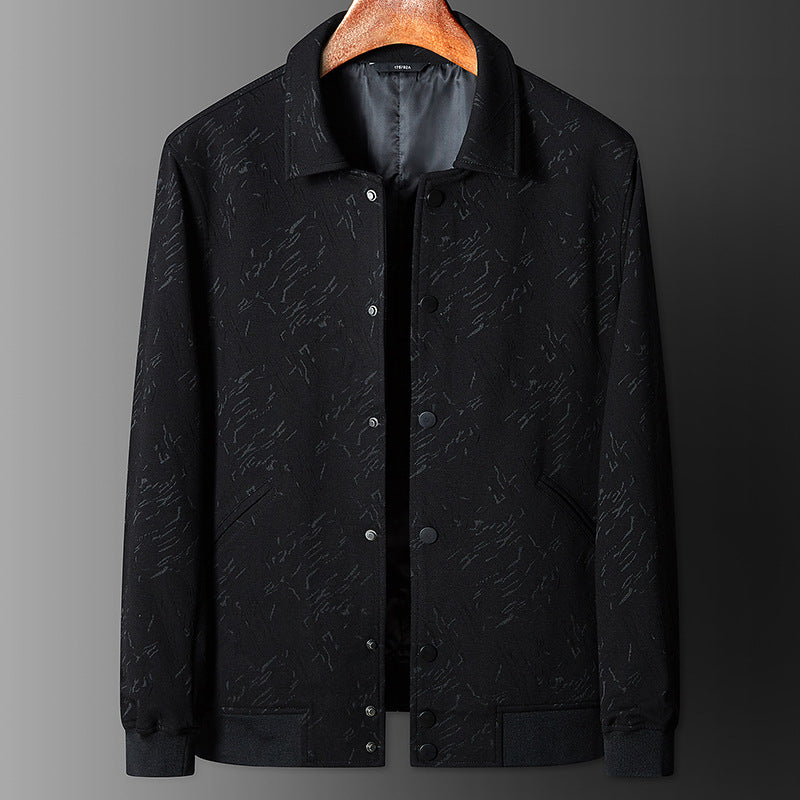 Men's Lightweight Coach Jacket with Snap Button Placket and Subtle Texture Mune Fashion