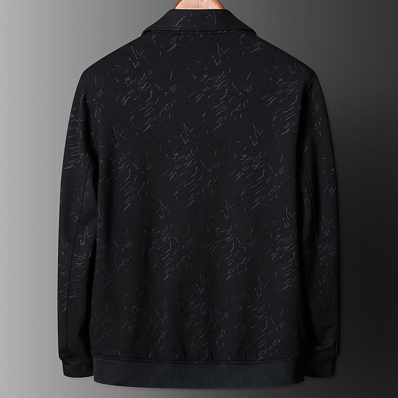 Men's transitional jacket in coach style with structured print, snap button closure and ribbed cuffs Mune Fashion