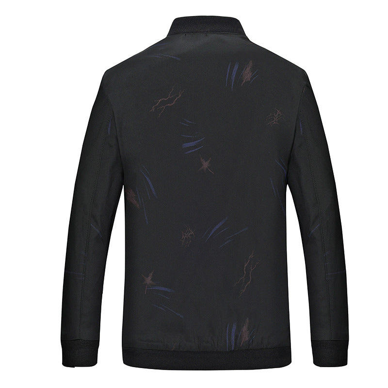 Men's patterned lightweight bomber jacket with ribbed cuffs and water-repellent zippers Mune Fashion