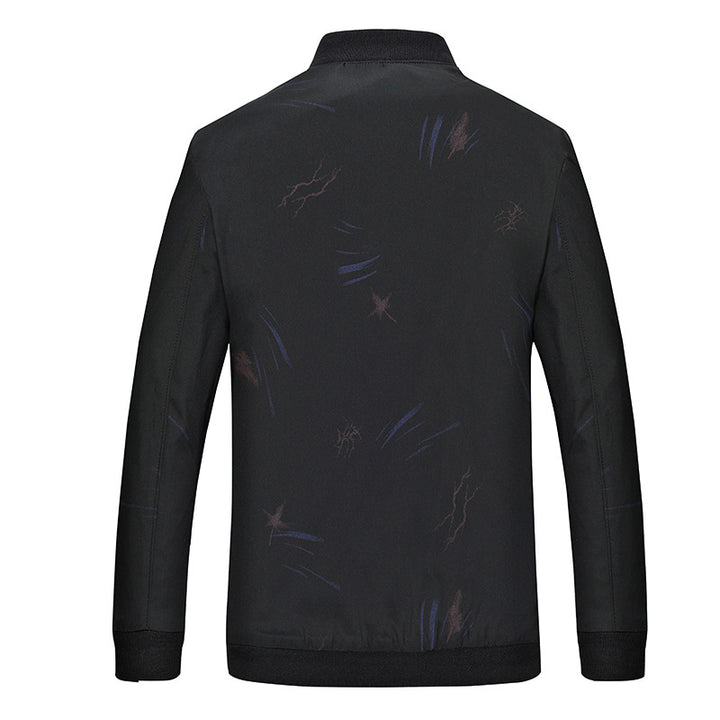 Men's patterned lightweight bomber jacket with ribbed cuffs and water-repellent zippers Mune Fashion