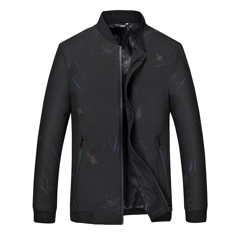 Men's Lightweight Bomber with subtle allover print, water-repellent surface, and zippered pockets Mune Fashion