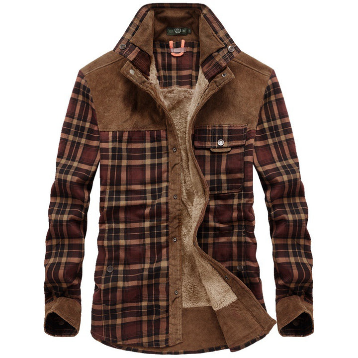 Men's Cozy Flannel Jacket with Teddy Lining Mune Fashion
