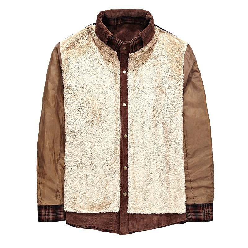 Men's Cozy Flannel Jacket with Teddy Lining Mune Fashion