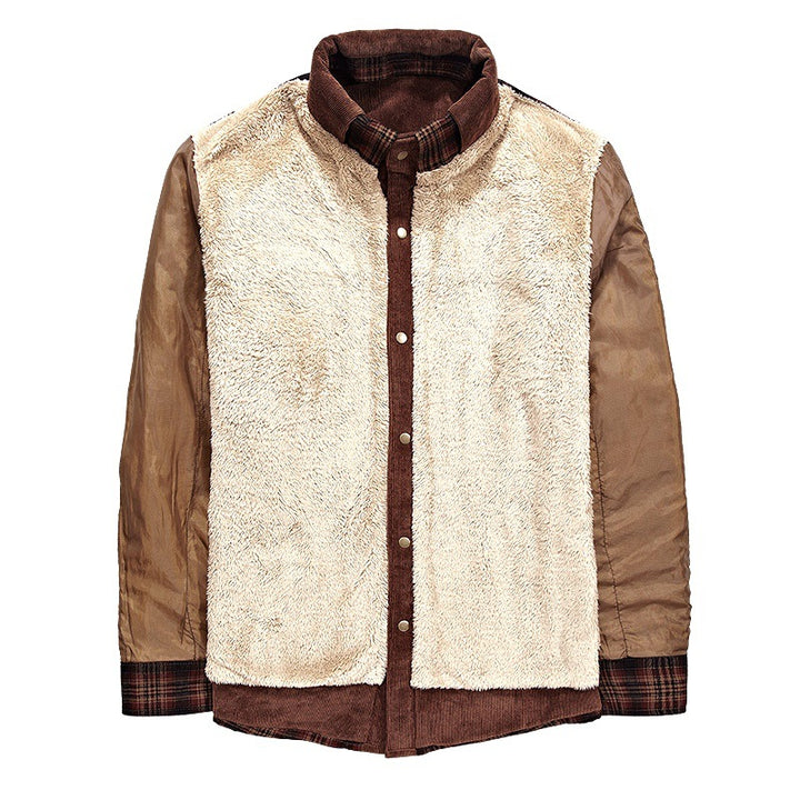 Men's Cozy Flannel Jacket with Teddy Lining Mune Fashion