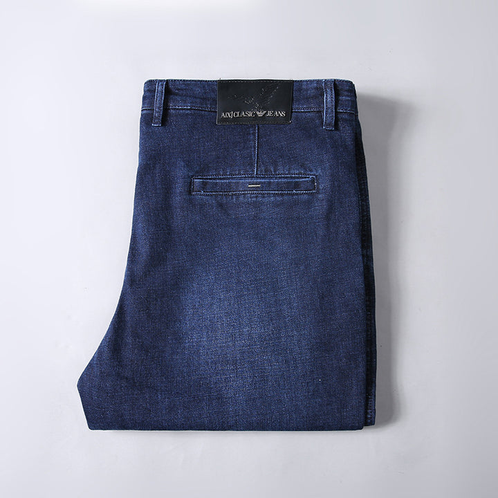 Men's Slim-Tapered Denim-Chino with Elastic Waistband and Side Pockets Mune Fashion