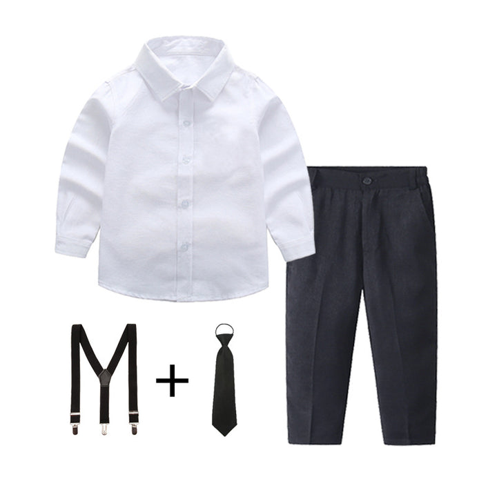 Women's elegant cotton shirt with stylish trousers and suspenders Mune Fashion