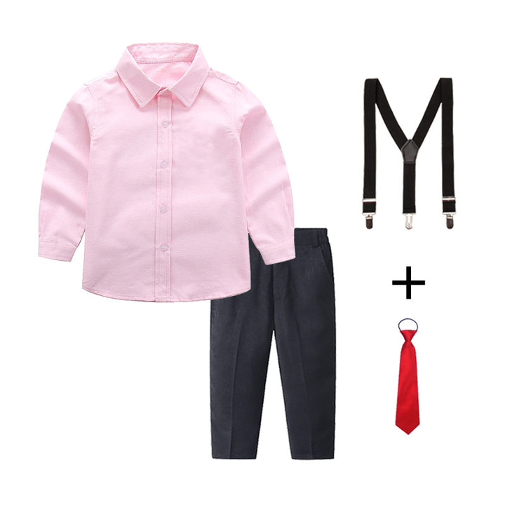 Women's elegant cotton shirt with stylish trousers and suspenders Mune Fashion