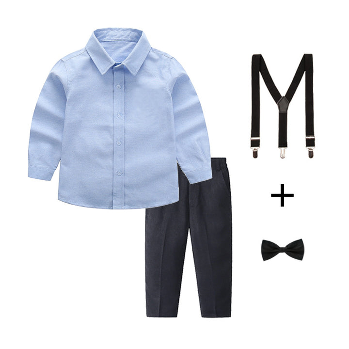Women's elegant cotton shirt with stylish trousers and suspenders Mune Fashion