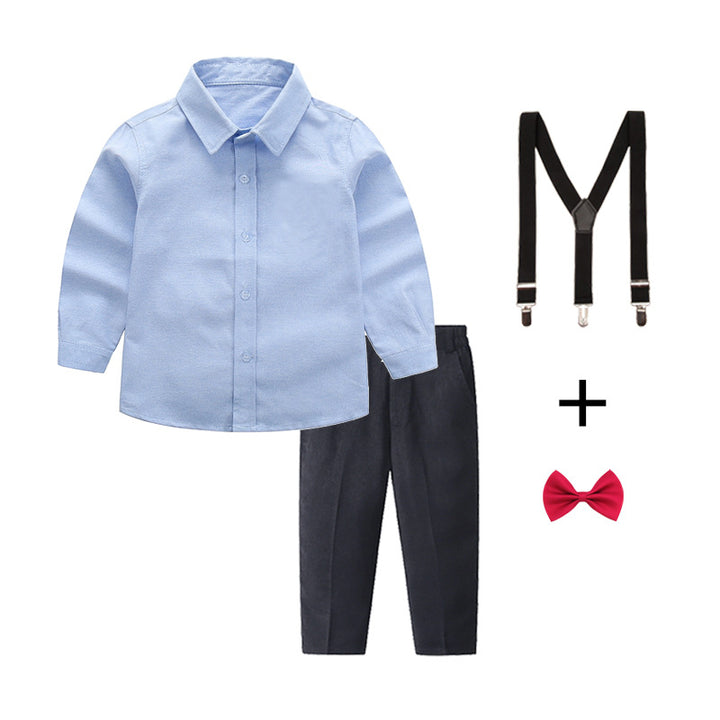 Women's elegant cotton shirt with stylish trousers and suspenders Mune Fashion