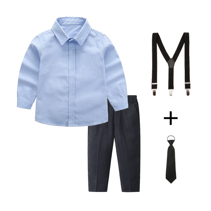 Women's elegant cotton shirt with stylish trousers and suspenders Mune Fashion